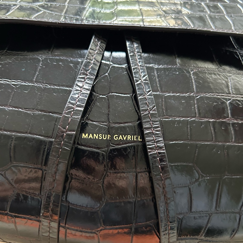 Mansur Gavriel Black Croc-Embossed Soft Lady Bag FA 2019 - Picture 7 of 12